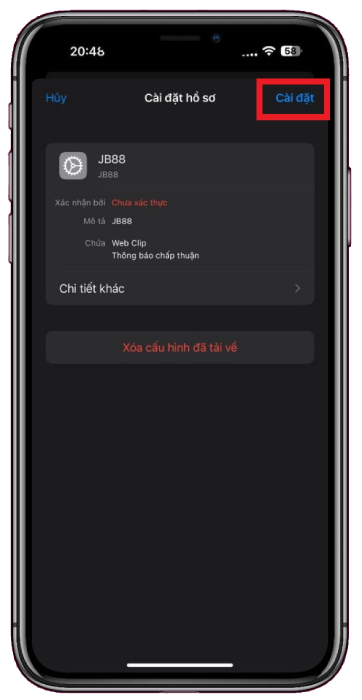 Bước 4: Chọn Xong để hoàn tất cài đặt ứng dụng